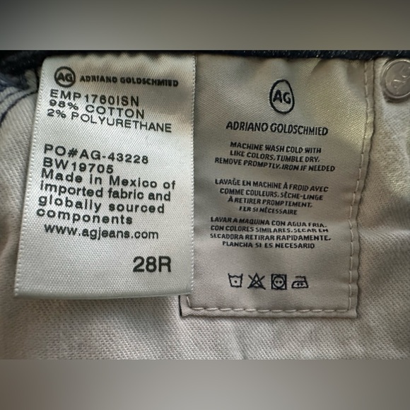 Adriano Goldschmied AG Denim Mila Super High Rise Skinny Ankle Raw Hems Size 28 - Picture 11 of 11